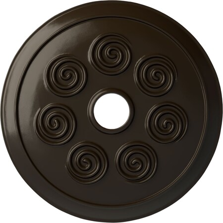 Ekena Millwork Spiral Ceiling Medallion (Fits Canopies up to 4"), Hand-Painted Stone Hearth, 25 1/4"OD x 4"ID x 2"P CM25SPSHF